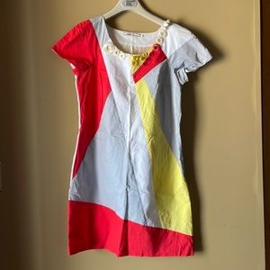 MINT by JODI ARNOLD sz6 cotton silk lined modern art dress